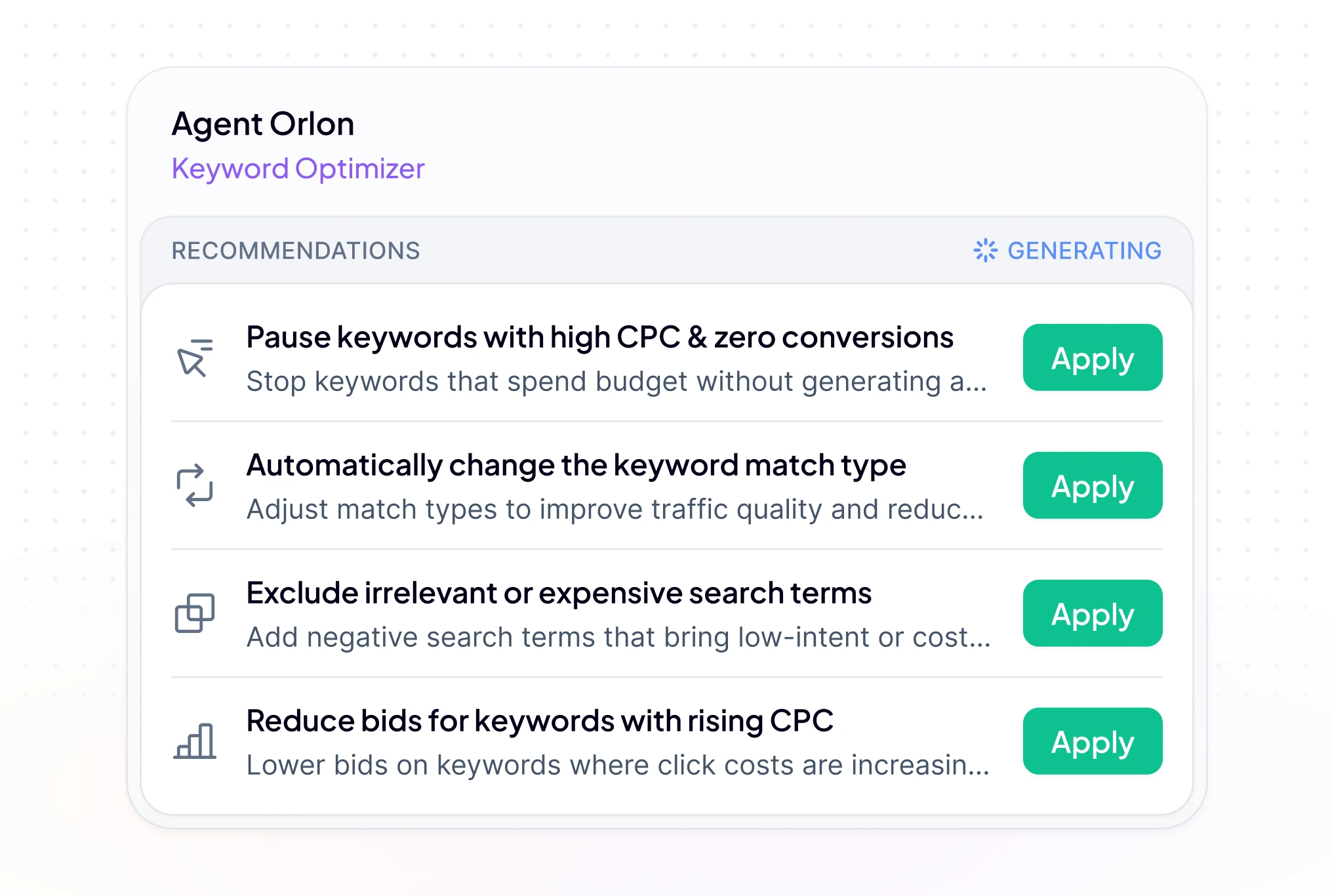 Review Optimization Recommandation
