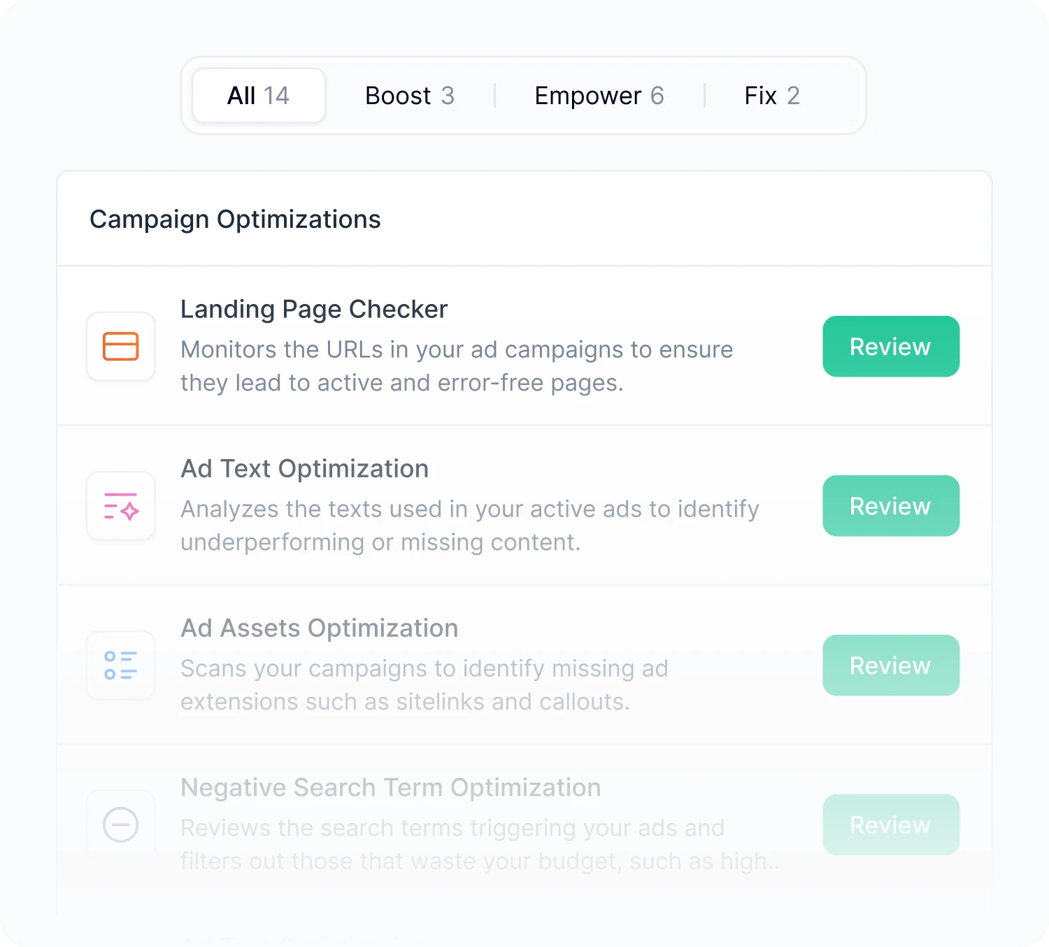 analyze sections item